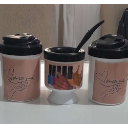 Azucarera o Yerbera con pico vertedor para personalizar plástico pack x 12