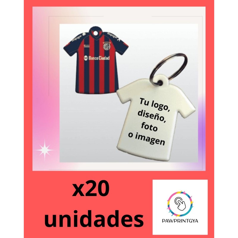Llavero camiseta para personalizar x20