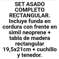 Set asado completo rectangular (Funda + Cuchillo + Tenedor )