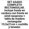 Set asado completo rectangular (Funda + Cuchillo + Tenedor )